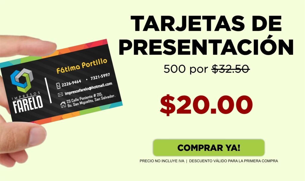 promo tarjetas de presentacion